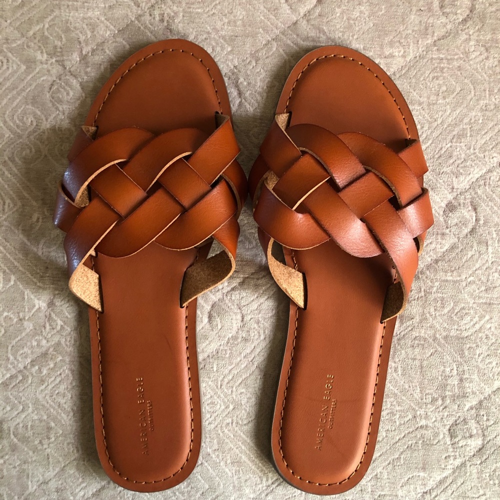 Brown slide sandals